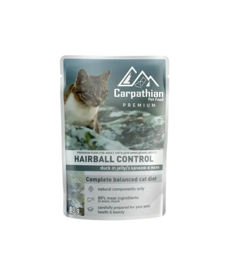 Carpathian Hairball Control rață în jeleu 80g Carpathian Hairball Control rață în jeleu 80g