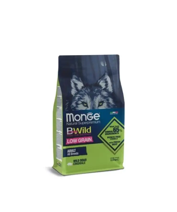 MONGE BWild Hrana Uscata Caini Adulti Low Grain cu Mistret 2.5kg MONGE BWild Hrana Uscata Caini Adulti Low Grain cu Mistret 2.5kg