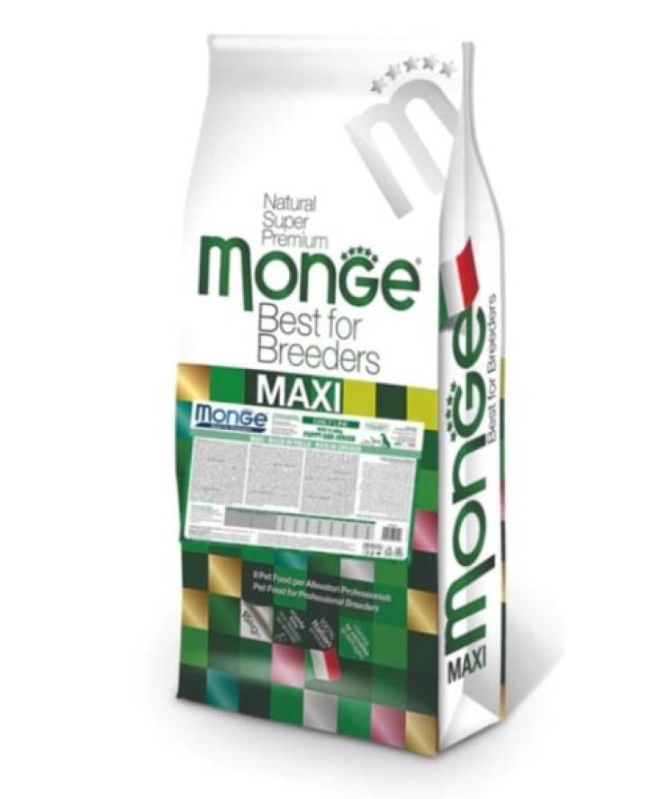 MONGE Dog Superpremium Puppy & Junior MAXI cu Pui 15kg MONGE Dog Superpremium Puppy & Junior MAXI cu Pui 15kg