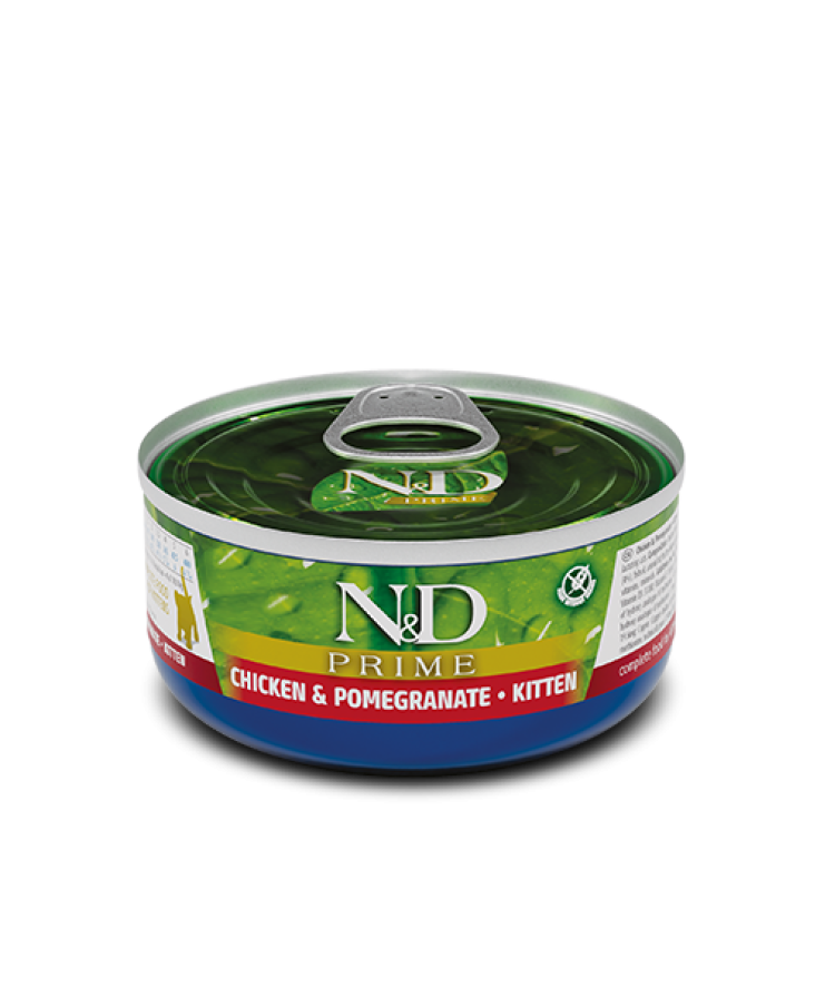 N&D Prime Kitten cu Pui si Rodie 70gr N&D Prime Kitten cu Pui si Rodie 70gr