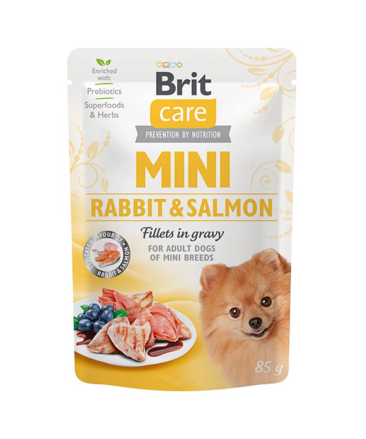 Brit Care Dog Mini Rabbit and Salmon Fillets in Gravy 85gr