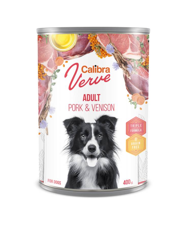 Calibra Dog Verve GF Adult Can Pork & Venison 400gr