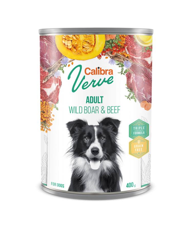 Calibra Dog Verve GF Adult Can Wild Boar & Beef 400gr