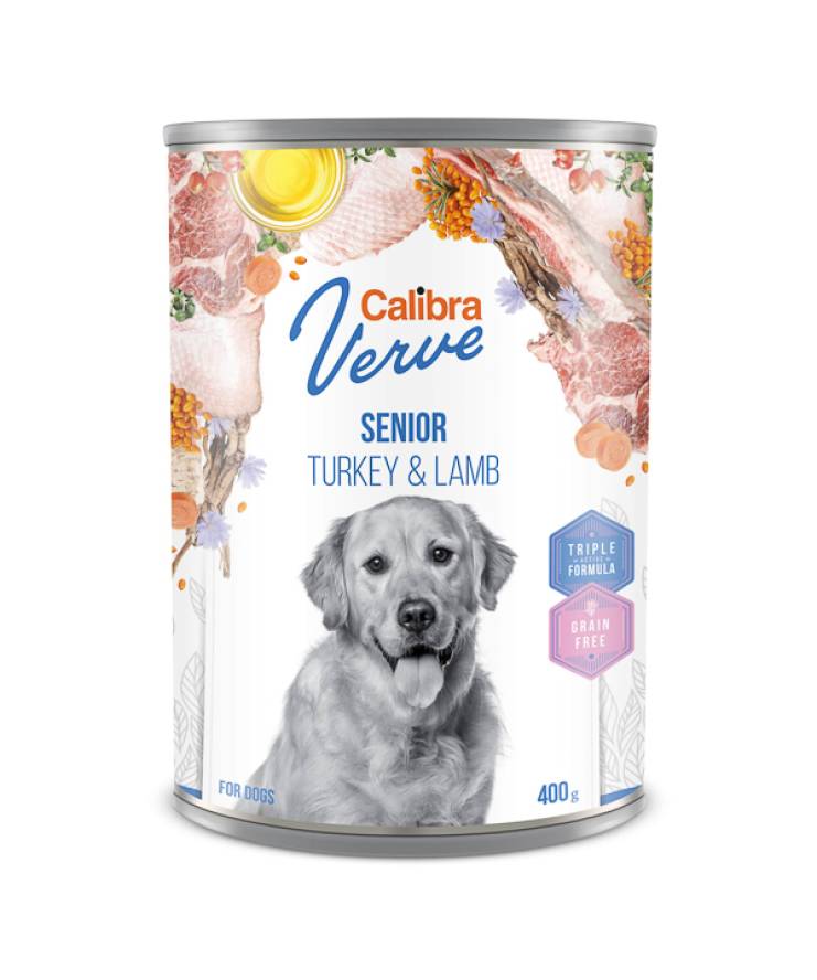 Calibra Dog Verve GF Senior Can Turkey & Lamb 400gr