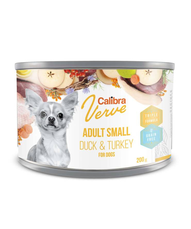Calibra Dog Verve GF Can Small Adult Duck & Turkey 200gr