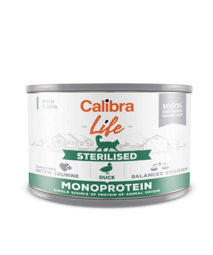 Calibra Cat Life Can Sterilised Duck 200gr