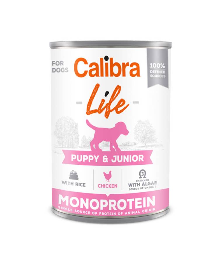 Calibra Dog Life Can Puppy & Junior Chicken & Rice 400gr