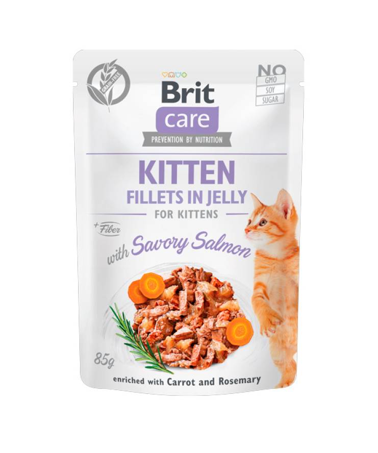 Brit Care Kitten Fillets in Jelly - Savory Salmon 85gr