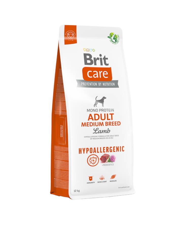 Brit Care Dog Hypoallergenic Adult Medium Breed cu Miel 12kg Brit Care Dog Hypoallergenic Adult Medium Breed cu Miel 12kg