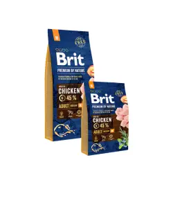 Oferta!!! Brit Premium by Nature Hrana Uscata Adult M 15kg + 3 kg
