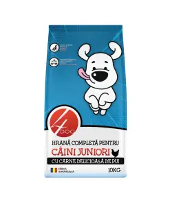Hrana Uscata Caini 4DOG Junior cu Pui 10kg