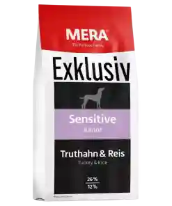 MERA Exklusiv Hrana Caini Sensitive Junior Curcan si Orez 15kg