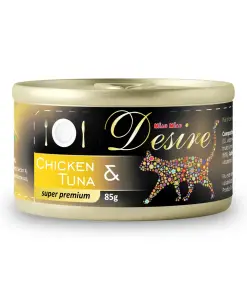 DESIRE Hrana Umeda Pisici cu Pui File si Ton in Aspic 85gr