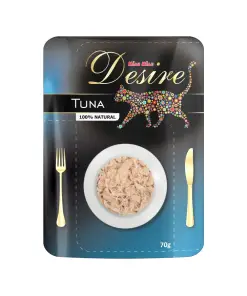 DESIRE Hrana Umeda Pisici Ton File in Supa 70gr