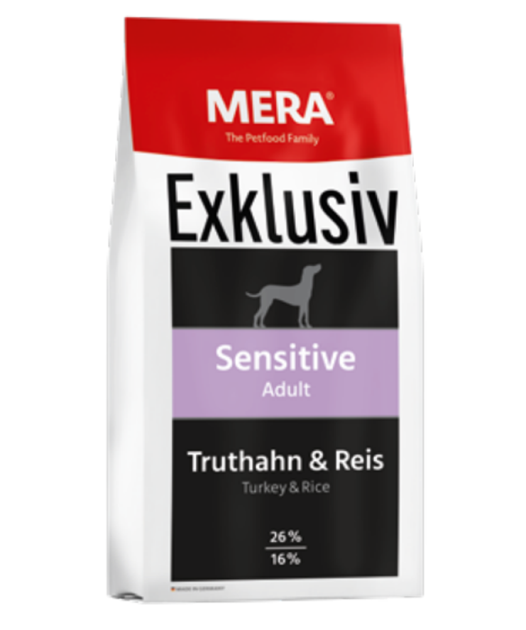 MERA Exklusiv Adult Sensitive cu Curcan si Orez 15kg MERA Exklusiv Adult Sensitive cu Curcan si Orez 15kg