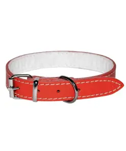 4DOG Zgardă Câine din Piele și Pâslă Roșie Nr.4 30/620mm