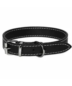 4DOG Zgardă Câine din Piele Neagră Nr.4 30/620 mm